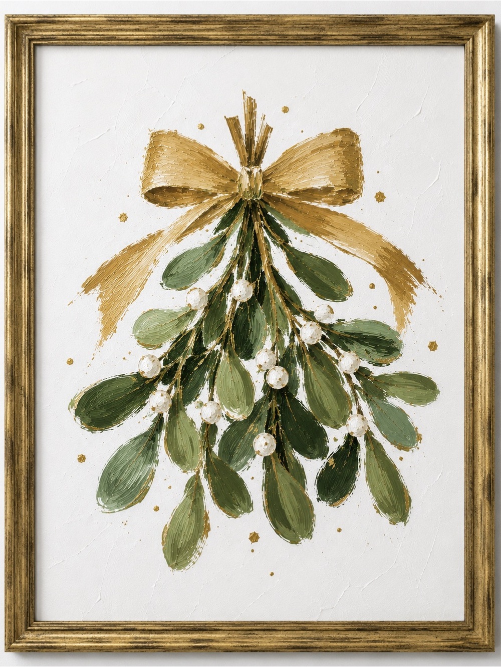 Holiday Christmas Art Print- Mistletoe | 8.5 x 11 | Unframed Seasonal Wall Déco